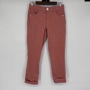 Democracy Jeans Women 6 Pink AB Solution Colored Ankle Skimmer Mid Rise Cuff Hem
